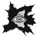 suminagashi symmetrical shape with an eye in the middle  tattoo design idea