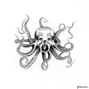 OCTOPUS SKULL tattoo design idea