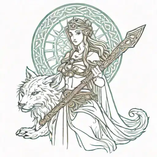 rune freya goddess tattoo design idea