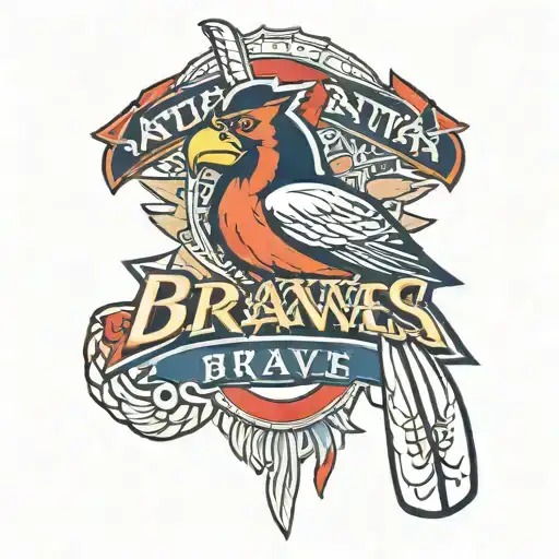 atlanta braves and chicken wing tattoo design idea