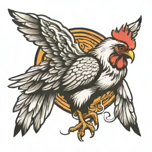 chicken wings and atlanta tattoo design idea