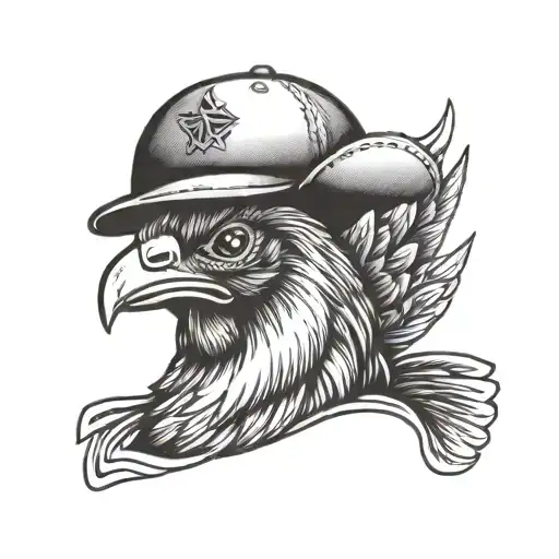 chicken wing with atlanta hat tattoo design idea