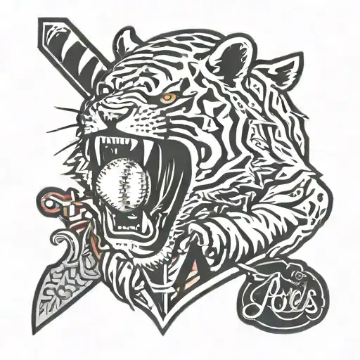 auburn tiger and atlanta braves tattoo design idea