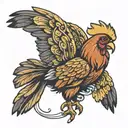 chicken wings and atlanta tattoo design idea