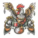 chicken wings and atlanta tattoo design idea