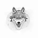 wolf snake biting tattoo design idea