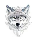 wolf snake biting tattoo design idea