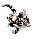 wolf snake biting tattoo design idea
