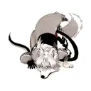 wolf snake biting tattoo design idea