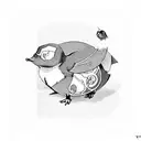 Psyduck and an Opal gemstone  tattoo design idea