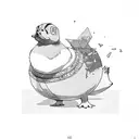 Psyduck and an Opal gemstone  tattoo design idea