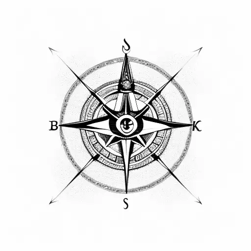 Incorporate Masonic symbols into a minimalist tattoo of a compass pointing east tattoo design idea