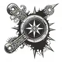 compass spanner arms  tattoo design idea