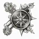 compass spanner arms  tattoo design idea