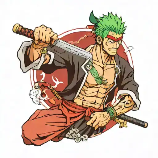 zoro one piece tattoo design idea