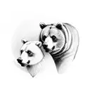 bears forest dogs tattoo design idea