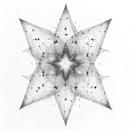 pleiades constellation with Maia star enlarged and highlighted tattoo design idea