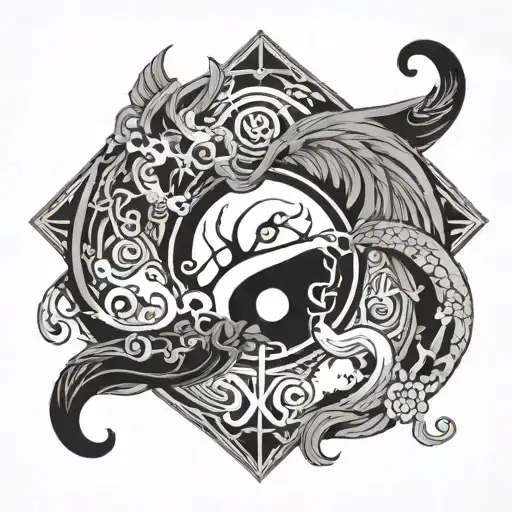 Delta and Yin Yang Combination tattoo design idea