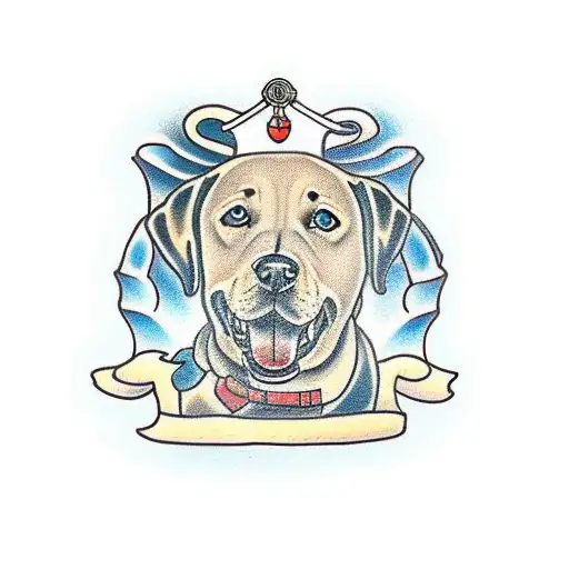 labrador tattoo design idea