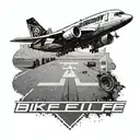 Airport runway with a bikelife logo in the foreground tattoo design idea