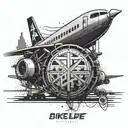 Airport runway with a bikelife logo in the foreground tattoo design idea