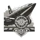 Airport runway with a bikelife logo in the foreground tattoo design idea