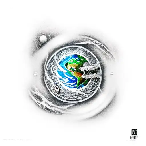 same planet, different worlds  tattoo design idea