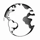 same planet, different worlds globe tattoo  tattoo design idea