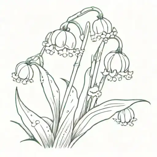 Lilly of the valley flowers with "cause I'll bet, it's so nice up in heaven since you arrived  tattoo design idea