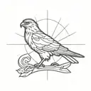hawk crown cross  tattoo design idea