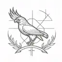 hawk crown cross  tattoo design idea