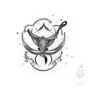 Carpenter tools arranged in the shape of a koi fish tattoo design idea