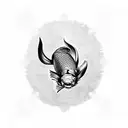 Carpenter tools arranged in the shape of a koi fish tattoo design idea