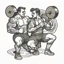 weightlifter couple posing tattoo design idea
