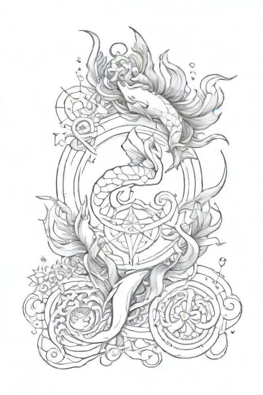 zodial signs, cancer, Pisces, Aquarius, Scorpio, Sagittarius tattoo design idea