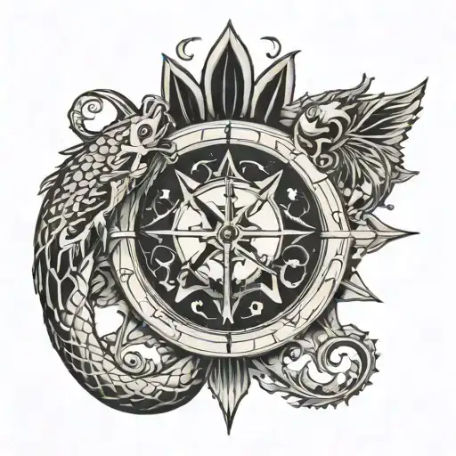 zodial signs, cancer, Pisces, Aquarius, Scorpio, Sagittarius tattoo design idea