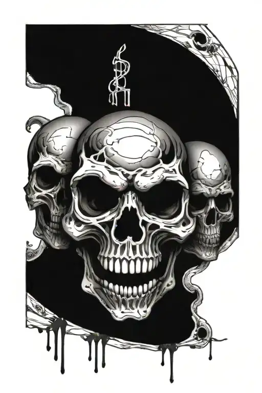 Skulls see no evil speak no evil tattoo design idea
