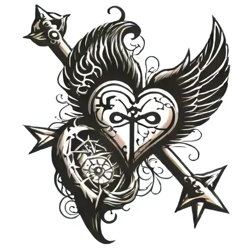 I want a tattoo with a heart and a lifeline with grandpa in it tattoo design idea