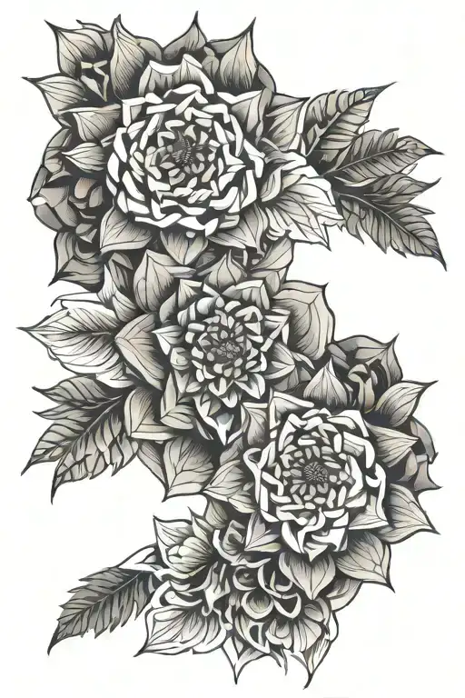 anemon floower tattoo design idea