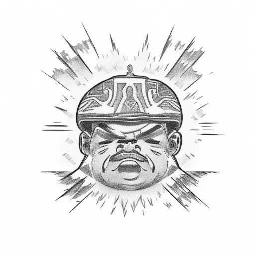 juan gabriel fighting against a fat guy tattoo design idea