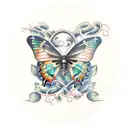 butterfly's with vines tattoo design idea