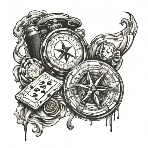 heartbreak and gambling tattoo design idea