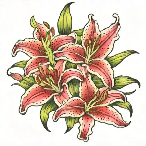 stargazer lilies tattoo design idea