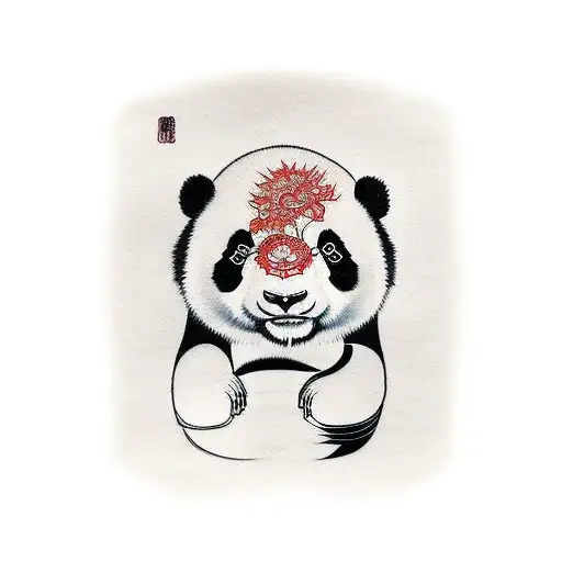 panda bamboo tattoo design idea