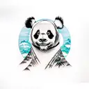 panda bamboo tattoo design idea