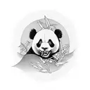 panda bamboo tattoo design idea