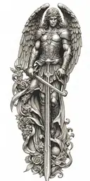 archangel michael sword tattoo design idea
