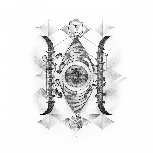 A music-themed tattoo incorporating elements of biology and science tattoo design idea