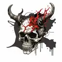 The demon skull tattoo design idea
