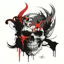 The demon skull tattoo design idea